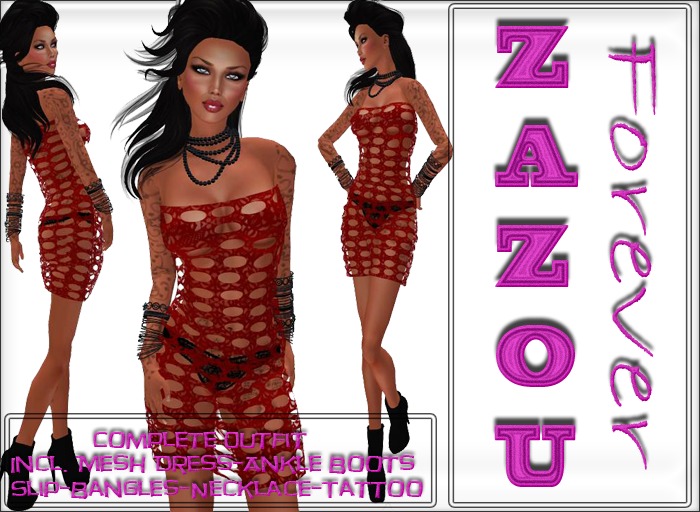 ZaZou Mesh be a Star Complete Outfit red