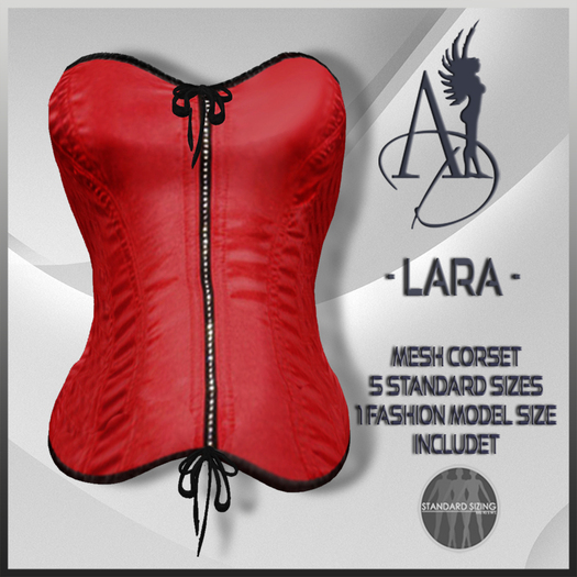 Angel Dessous-Lara-mesh corset, red
