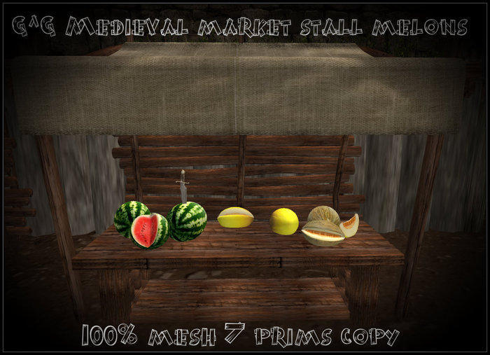 G^G Medieval market stall melons