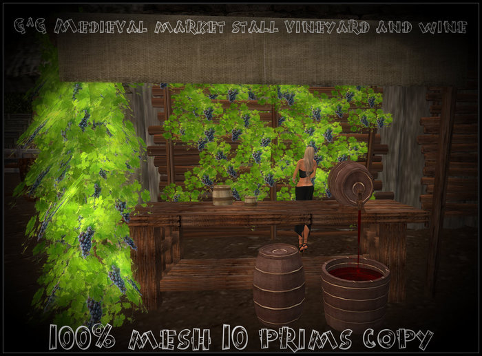 G^G Medieval market stall vineyard and wine