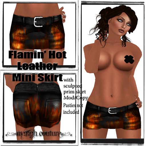 *NYMPH COUTURE* FLAMIN' HOT LEATHER MINI SKIRT
