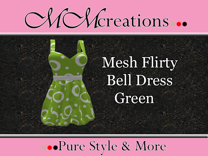 Mesh Flirthy Bell Dress-green