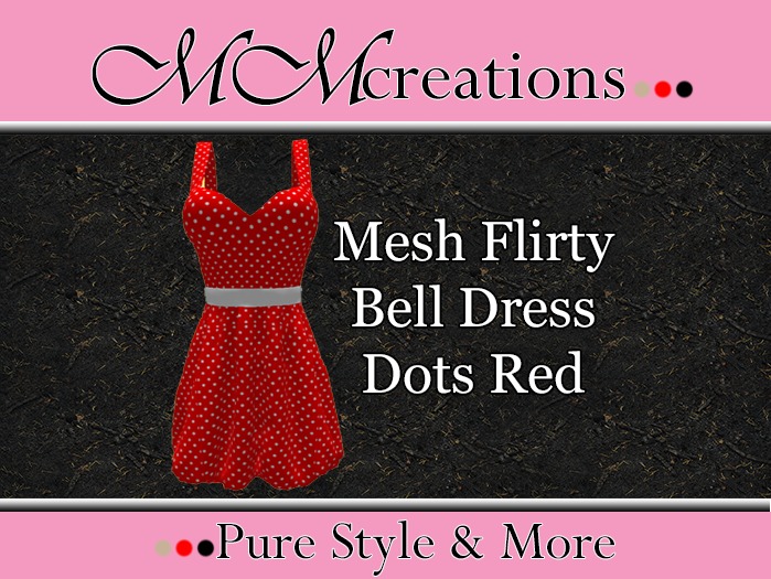 Mesh Flirthy Bell Dress-dot red