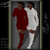 Roll Neck Sweater Outfit Duo RedWithe