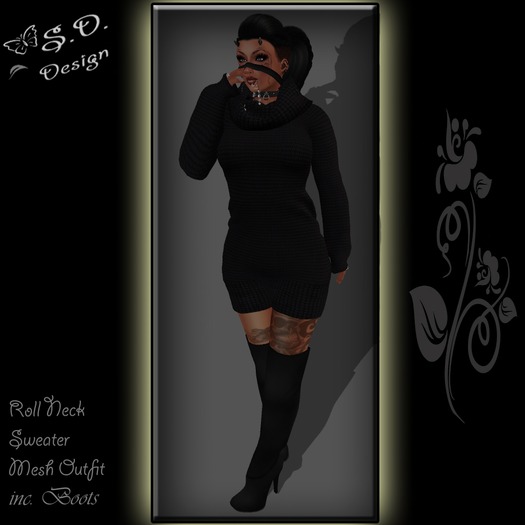 Roll Neck Sweater Outfit Black