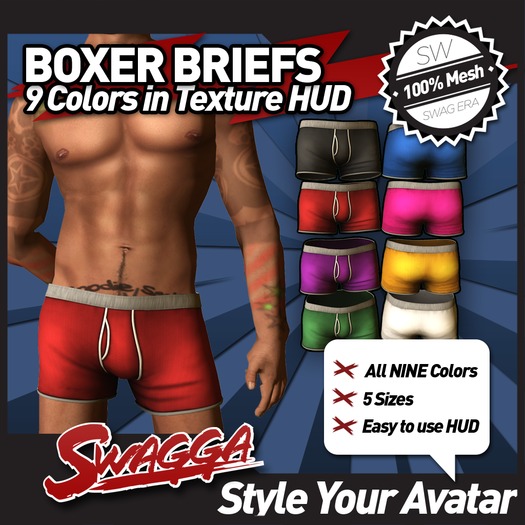 [SWaGGa] DEMO FOR MESH Boxer Briefs 9 Colors with HUD
