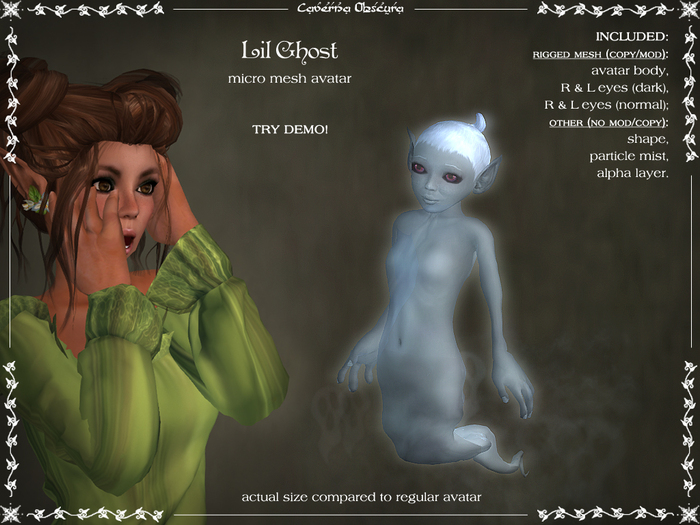 Lil Ghost Micro Mesh Avatar by Caverna Obscura