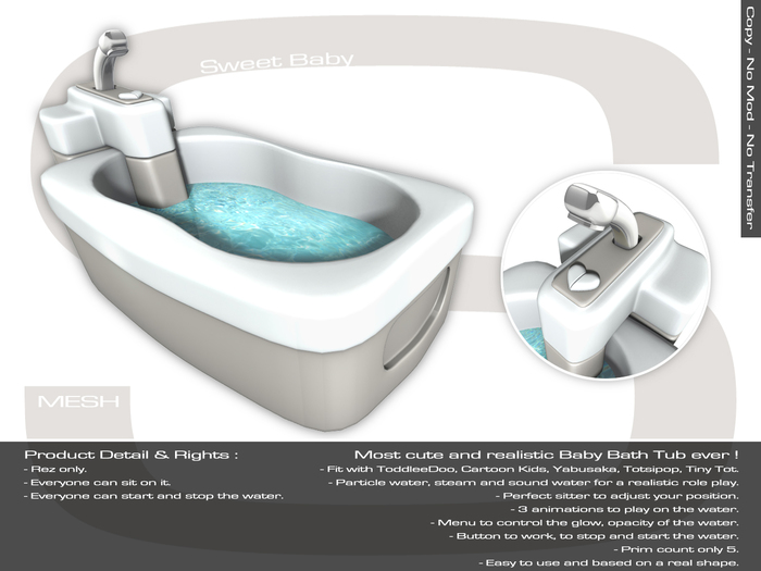 Sweet Baby - Baby Bath Tub - Cream