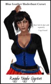 RTG Blue Leather Underbust Corset