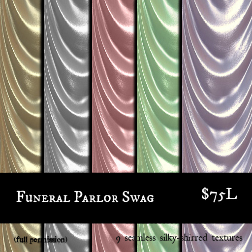 Funeral Parlor Swag Silk Drapes Shirred Drapery Formal