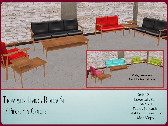 Has Been - Thompson Retro Living Room Set All Colors 