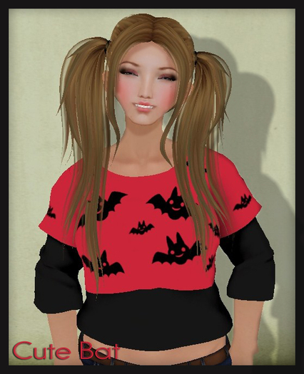 WHP-Cute Bat Mesh Double Shirt