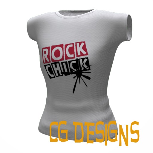 Second Life Marketplace - Women's Rock Chick T Shirt ++MESH++