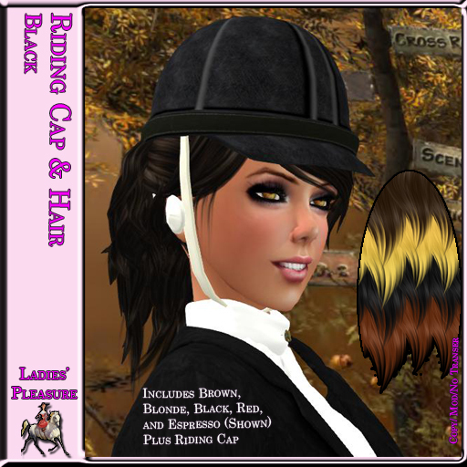 ~LP~ Riding Cap & Hair Set (BOXED) Black