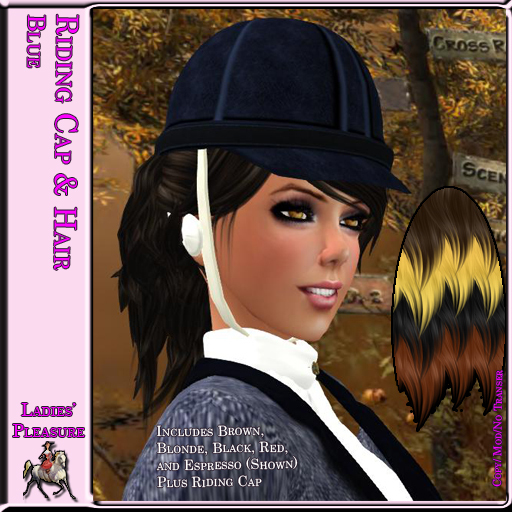 ~LP~ Riding Cap & Hair Set (BOXED) Blue