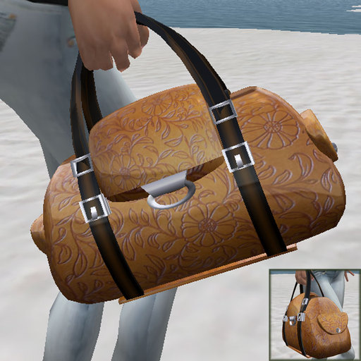 Digit Feb Crock Leather Hand Bag in Tan