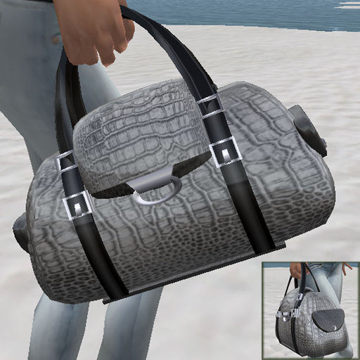 Digit Feb Crock Leather Hand Bag in Silver Grey