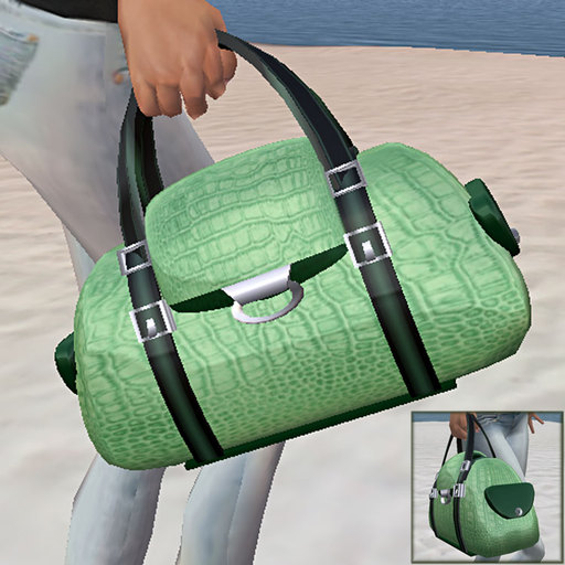 Digit Feb Crock Leather Hand Bag in Green