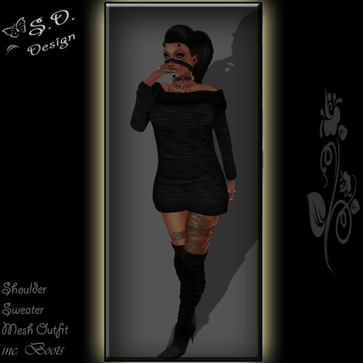 Shoulder Sweater Outfit Black