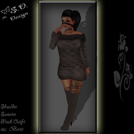 Shoulder Sweater Outfit Brown