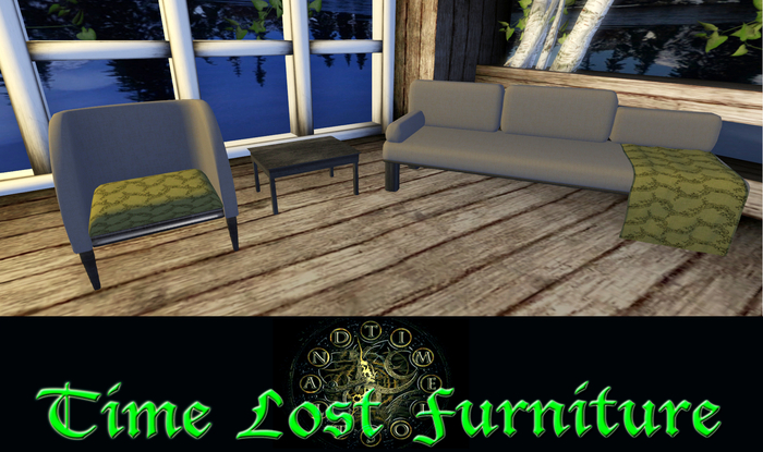 Time Lost Modern Cuddle Couch Set Grey