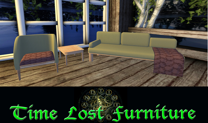 Time Lost Modern Cuddle Couch Set Green