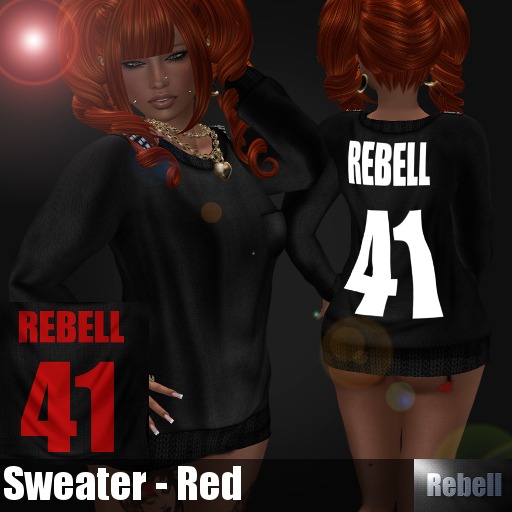 :REBELL: ABE - Sweater - Red F