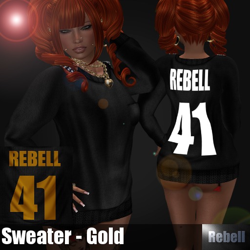 :REBELL: ABE - Sweater - Gold F