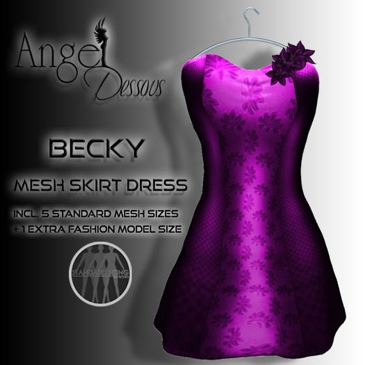 Angel Dessous-Becky-meshskirt, plum