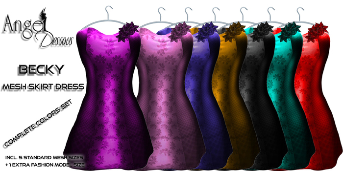 Angel Dessous-Becky-meshskirt-complete colors