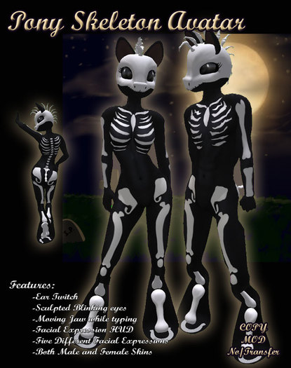 [ZRA] Pony Skeleton Avatar - Pack