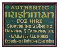 Irish Man For Hire Sign