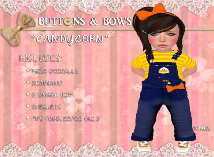 Buttons & Bows "Candycorn"  Toddleedoo only