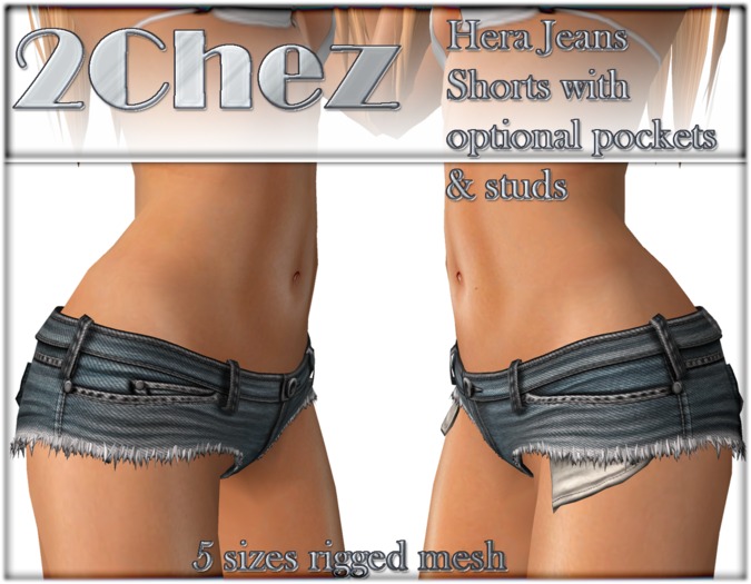 Denim Shorts With Pockets Showing 