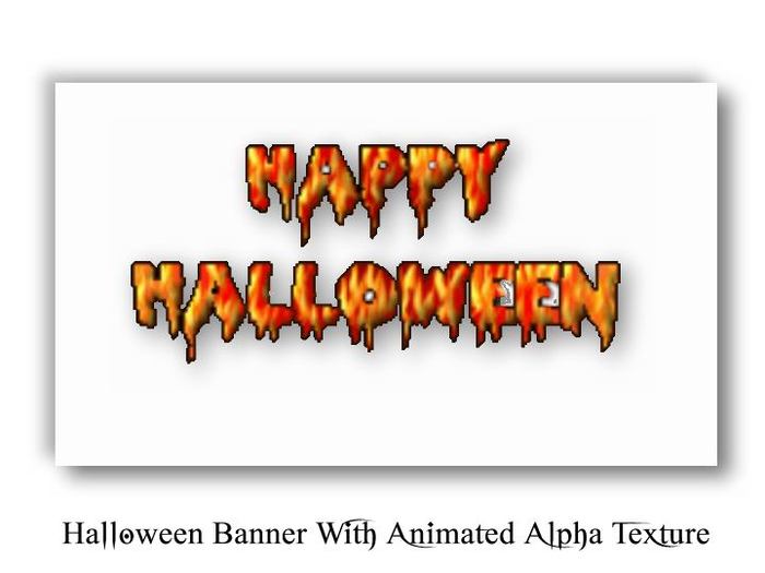 Flaming Happy Halloween Banner