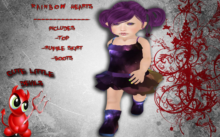 CLD- Rainbow Hearts Ruffledress