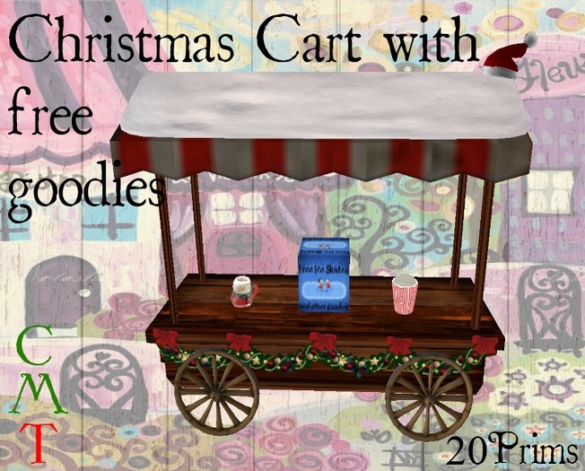 Kath's Attic-Christmas Cart/Stall with Ice Skates and Goodies