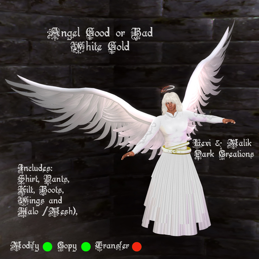 Angel Good or Bad White Gold