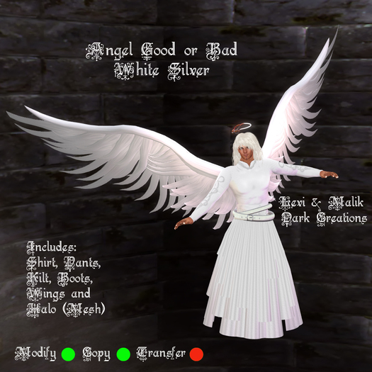 Angel Good or Bad White Silver