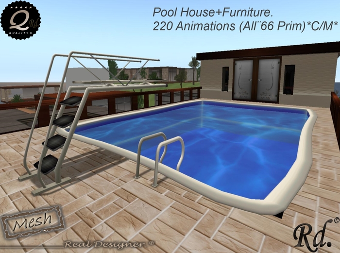 *Pool House & Furniture + 220 Animations (All 66 Prim)