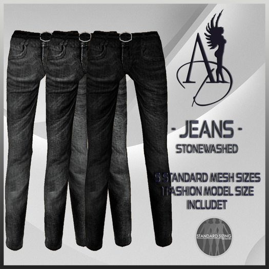 Angel Dessous-Jeans, mesh stonewashed-black color variations