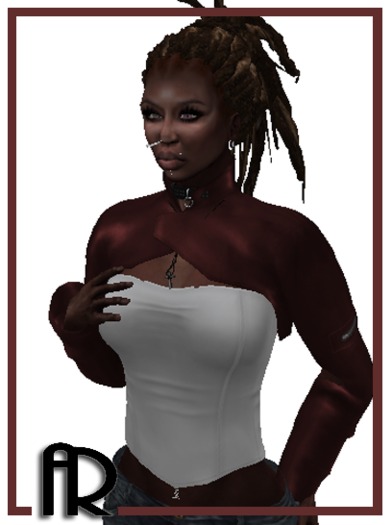 [AR]Leather Bolero biker Jacket Red