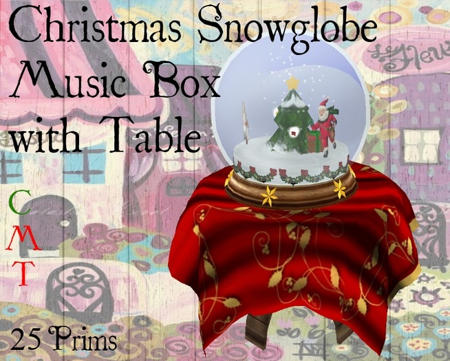 Kath's Attic-Christmas Snowglobe Music Box and Festive Table