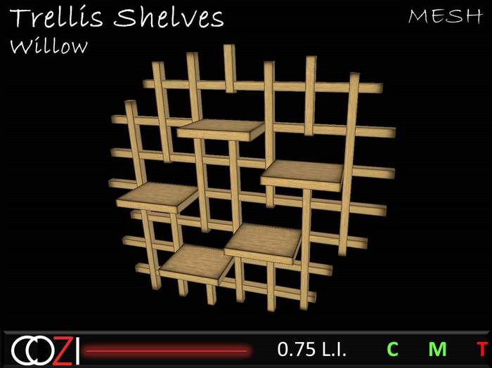 *COZI* Trellis Shelves - mesh - Willow