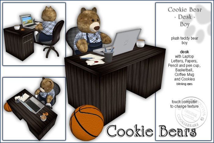 Cookie Bear 'Desk' - Boy