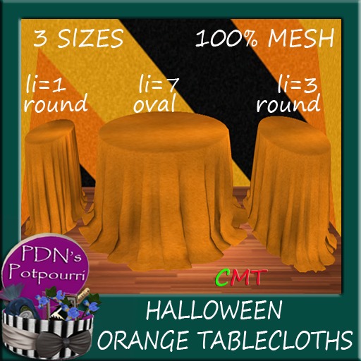 PDN: Halloween Orange Tablecloths  Boxed