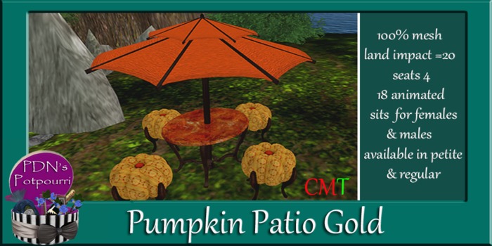 PDN: Pumpkin Patio Gold petite boxed