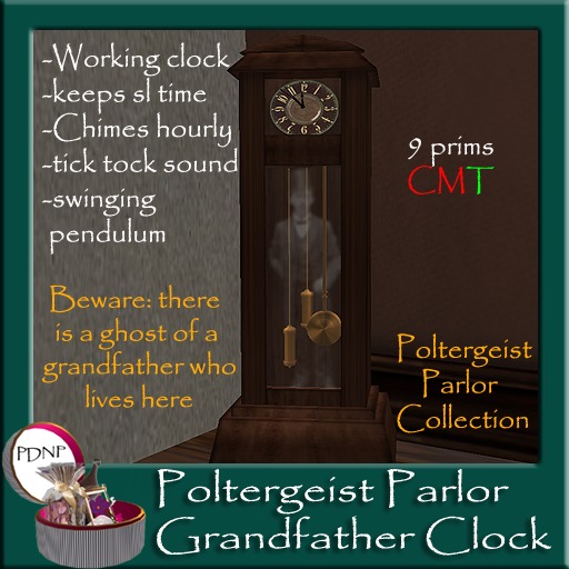 PDN: POLTERGEIST PARLOR GRANDFATHER CLOCK BOXED