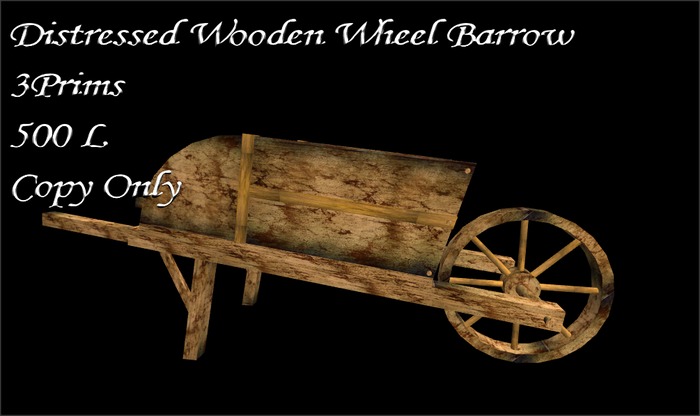 Distressed Wooden Wheel Barrow