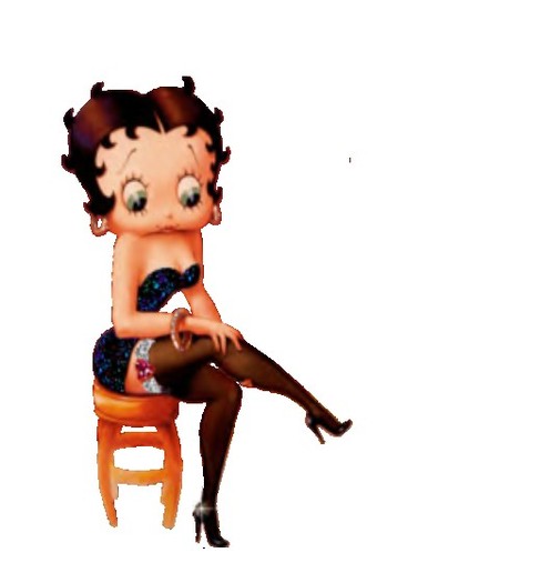 Betty Boo on bar stools animated image "PROMO"